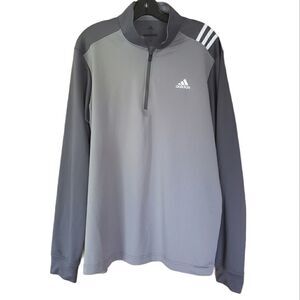 Adidas Gold Grey Men's Half Zip Sweatshirt Medium